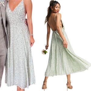 ASOS Bridal Collection | Embellished Backless Cami Midi Dress